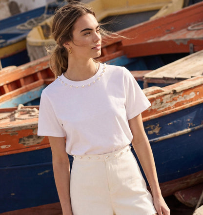 CAMI NYC | T-shirt court "Mattea" en coton- Blanc