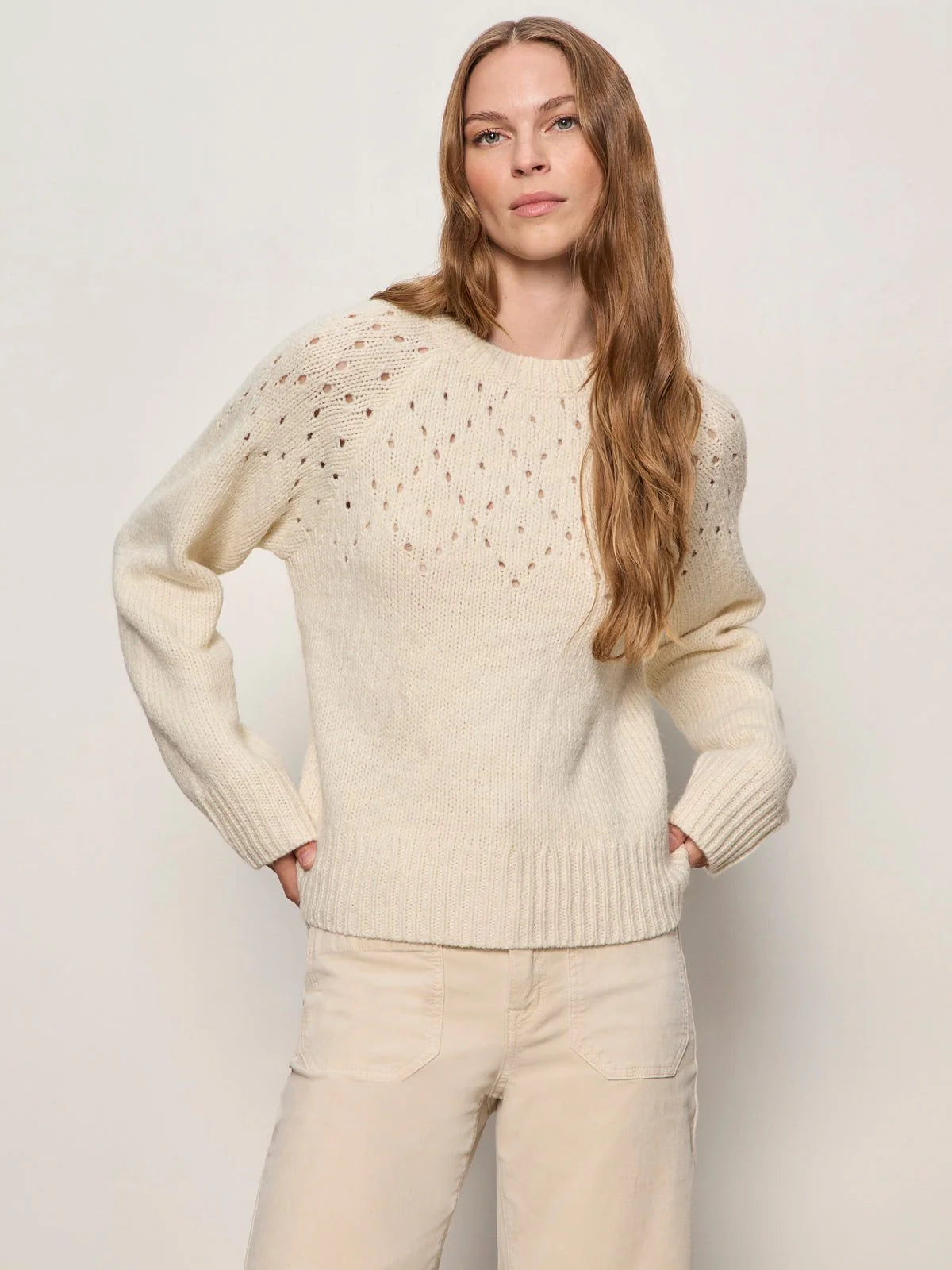 Sanctuary |  Le pull à col rond « Openwork » - Vanille