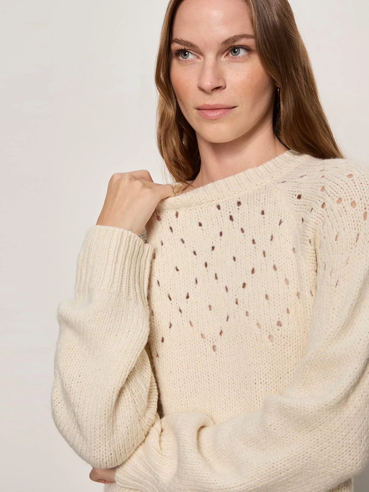 Sanctuary |  Le pull à col rond « Openwork » - Vanille