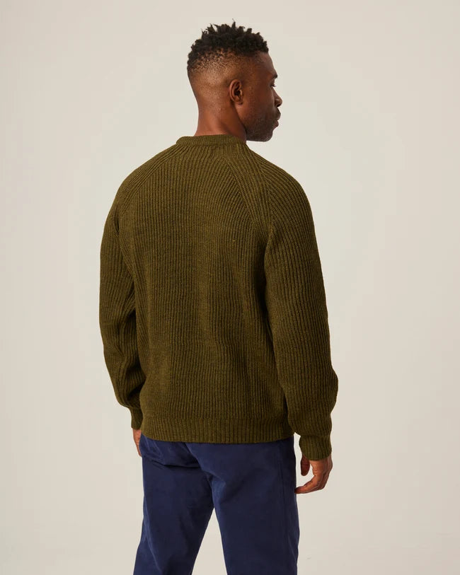 Peregrine | pull à col rond '' Ford Crew '' - Olive