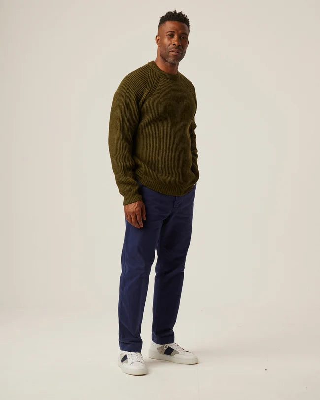 Peregrine | pull à col rond '' Ford Crew '' - Olive