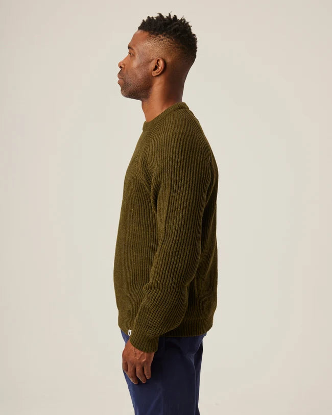 Peregrine | pull à col rond '' Ford Crew '' - Olive