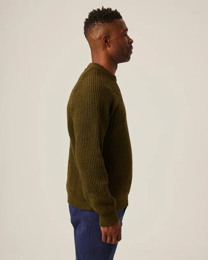 Peregrine | pull à col rond '' Ford Crew '' - Olive