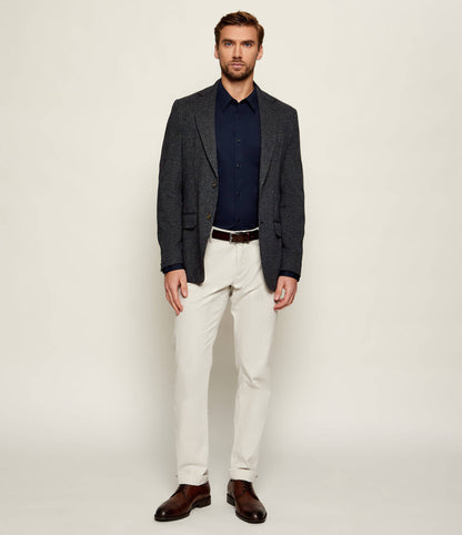 SAND Copenhagen | Blazer en jersey à carreaux Glen « Star Easy 6969 » - Bleu/gris 180