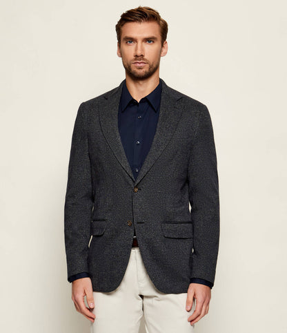 SAND Copenhagen | Blazer en jersey à carreaux Glen « Star Easy 6969 » - Bleu/gris 180