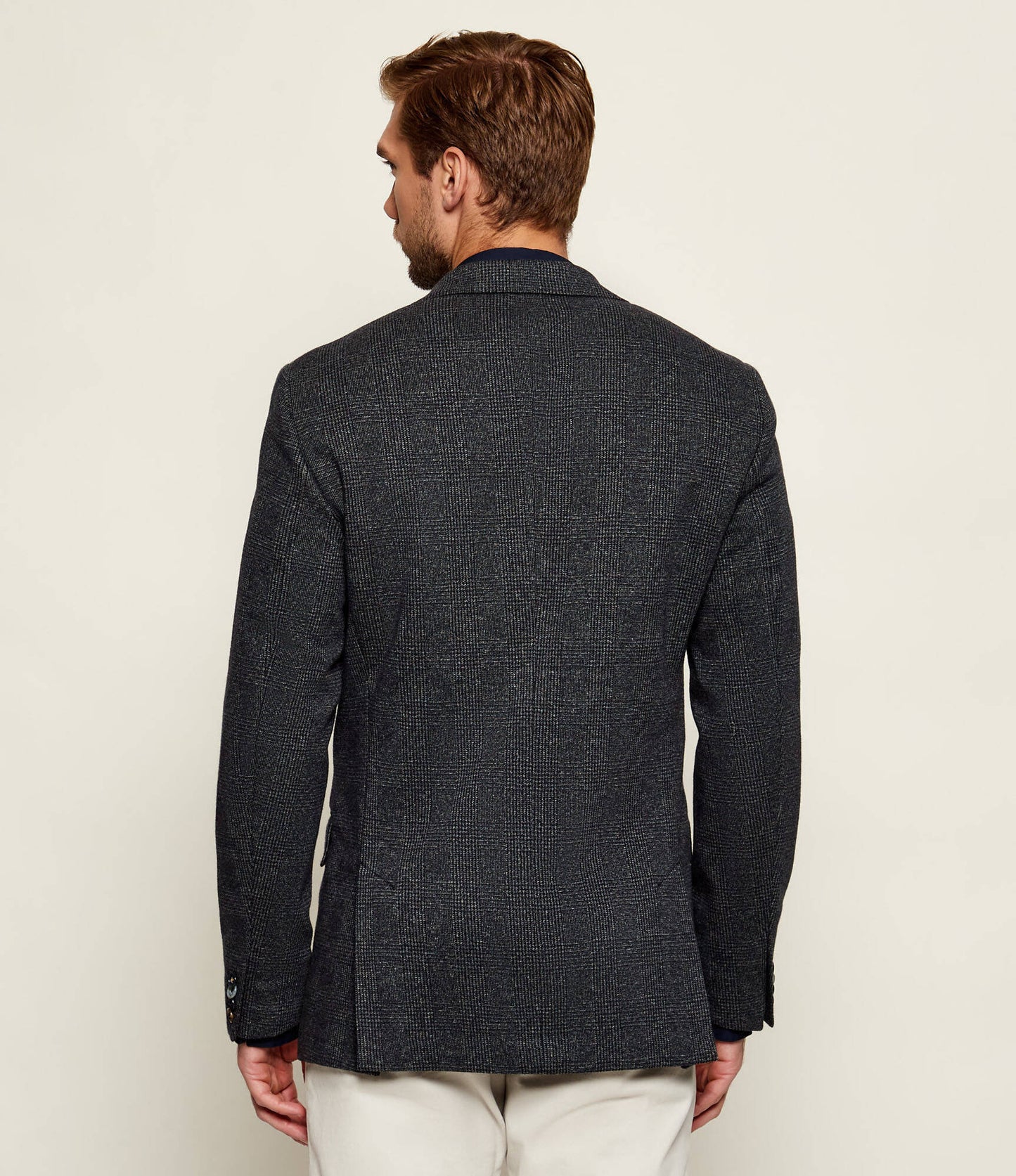 SAND Copenhagen | Blazer en jersey à carreaux Glen « Star Easy 6969 » - Bleu/gris 180