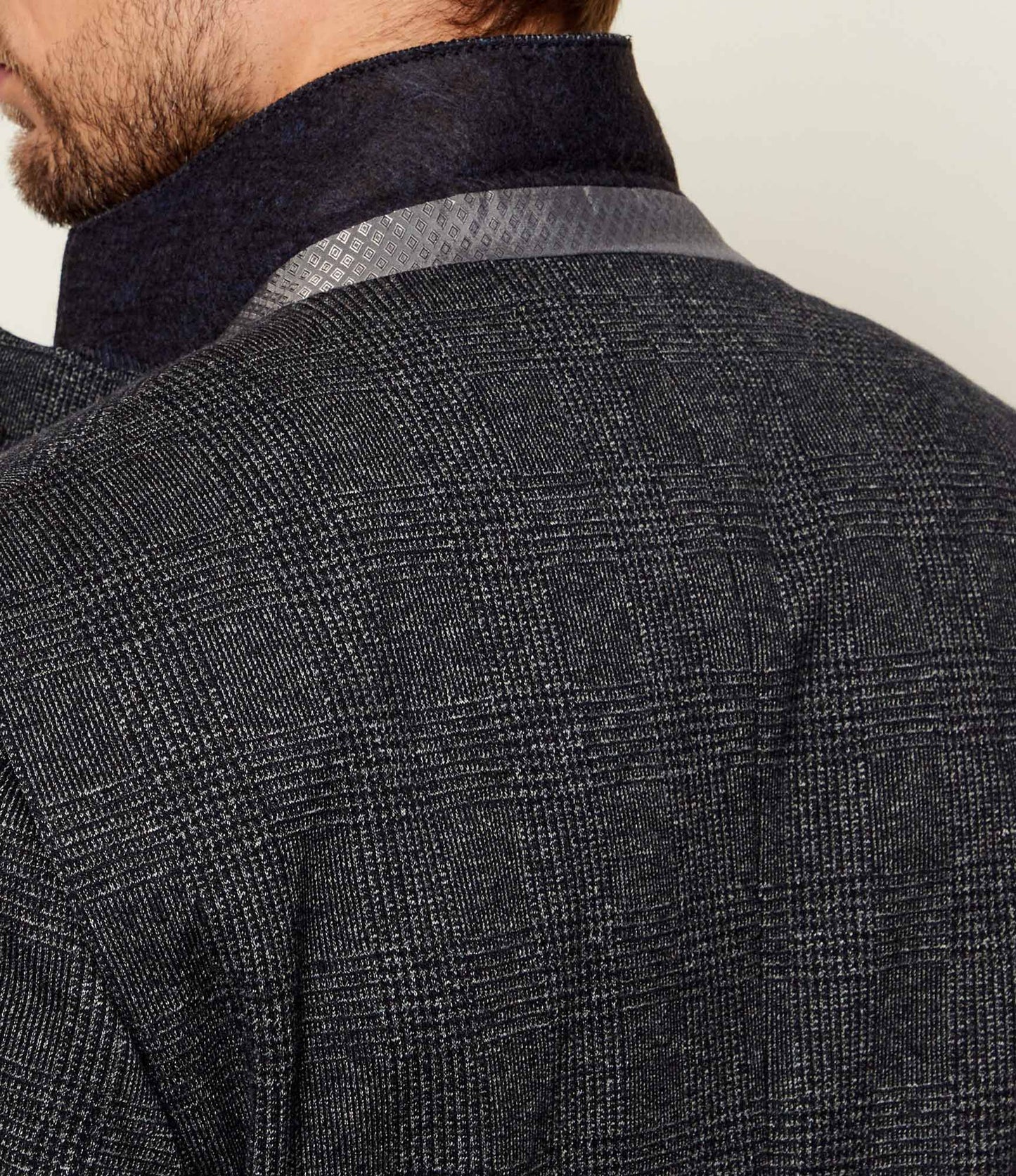 SAND Copenhagen | Blazer en jersey à carreaux Glen « Star Easy 6969 » - Bleu/gris 180