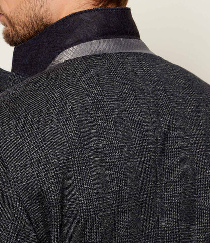 SAND Copenhagen | Blazer en jersey à carreaux Glen « Star Easy 6969 » - Bleu/gris 180