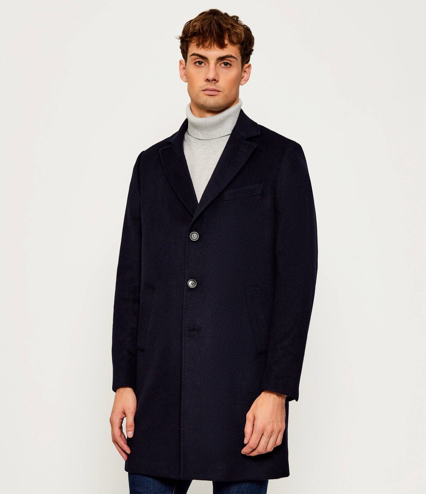 SAND Copenhagen | Manteau ''Sultan Tech'' mélange de cachemire - Marine