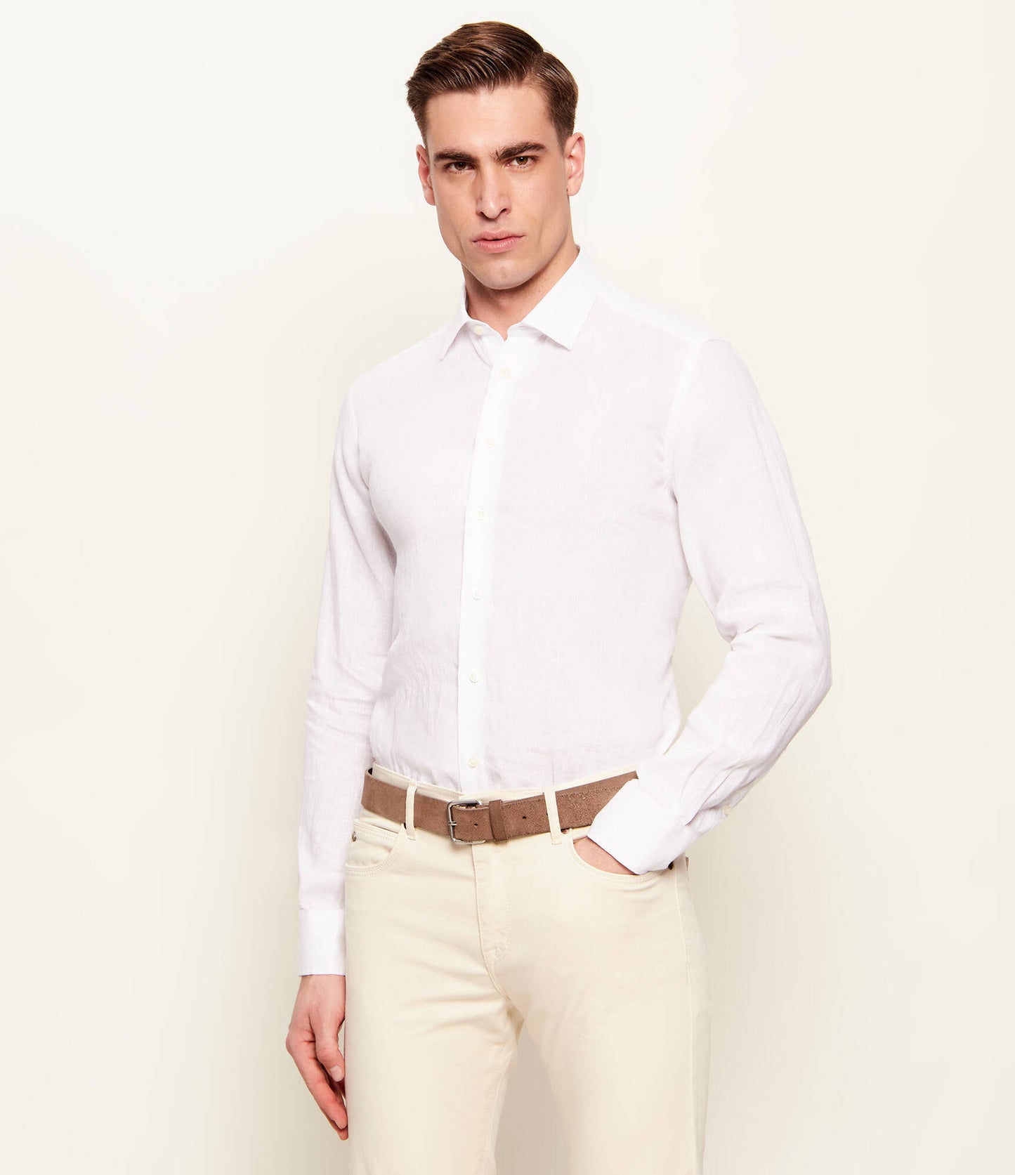 SAND Copenhagen | La chemise lin ''State Soft''  - Blanc