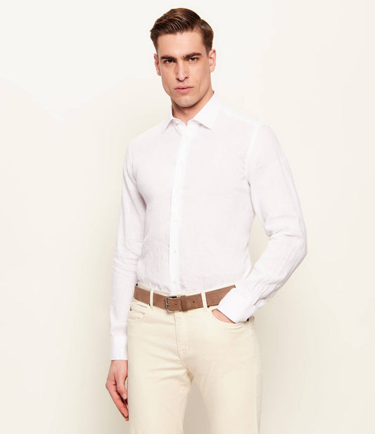 SAND Copenhagen | La chemise lin ''State Soft''  - Blanc