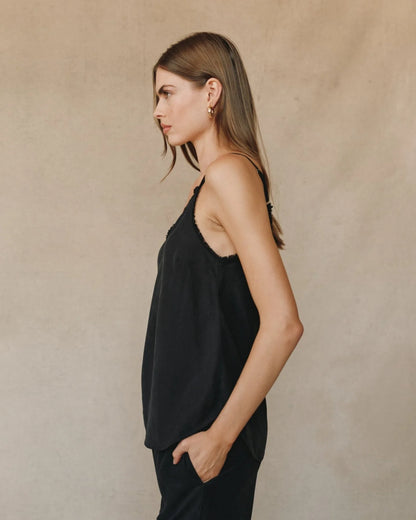Bella Dahl | Débardeur ¨Frayed¨| Noir