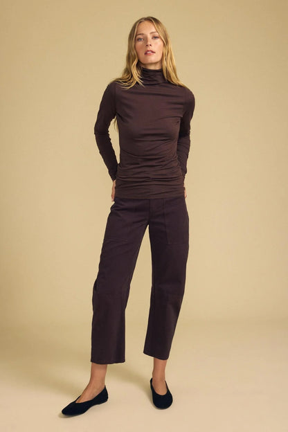 Velvet | Le pantalon barrel ''Brylie'' | Marron