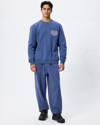 Deus Ex Machina | Sweat-shirt col rond  "Shield Garment" - Bleu mécanicien