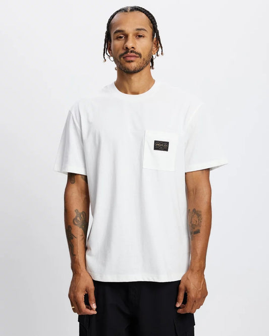 Deus Ex Machina | T-shirt à poche ''TERASSE'' - Blanc vintage