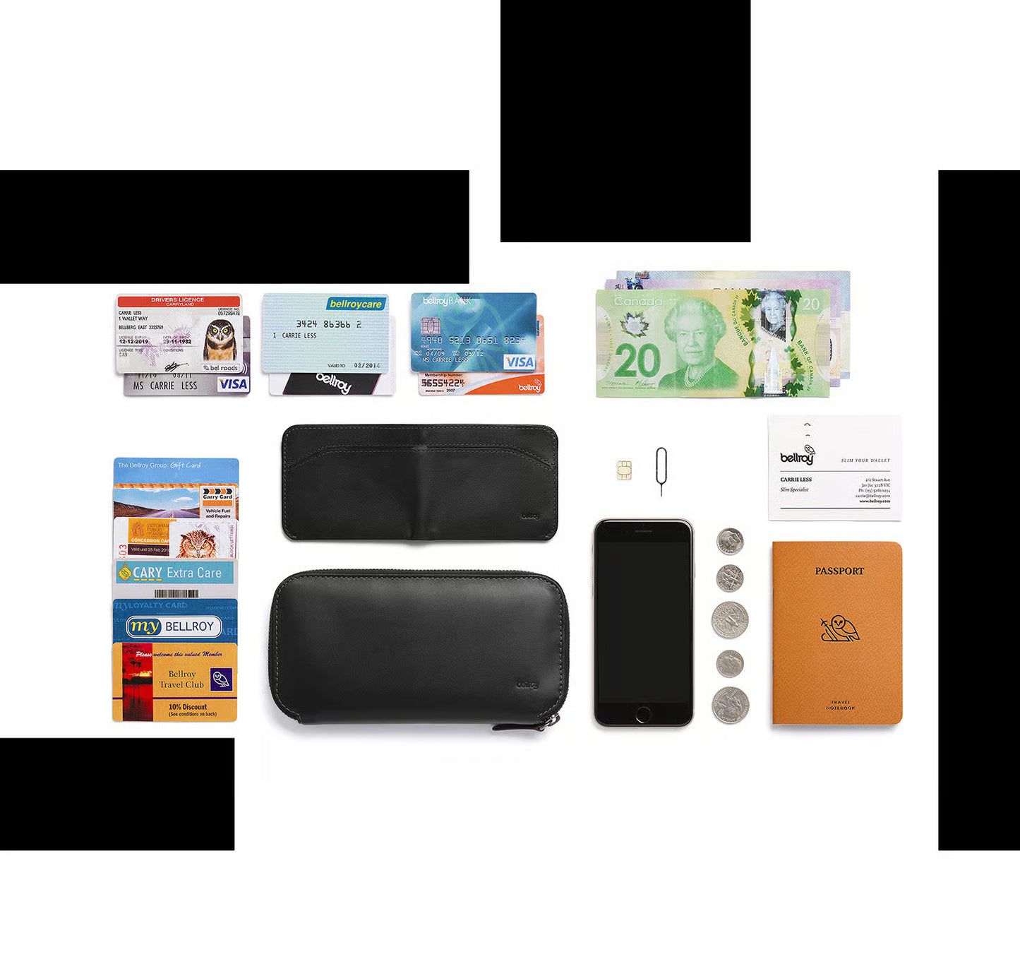 Bellroy | Porte Feuille "Carry Out" - Noir