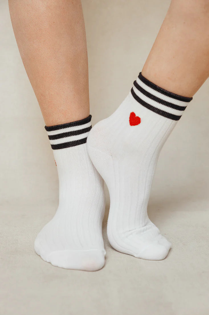 LIMLIM | Chaussettes mini "COEUR" avec rayures