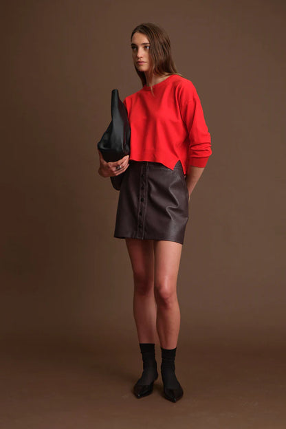 Deluc | Chandail "Polly" col rond - Rouge