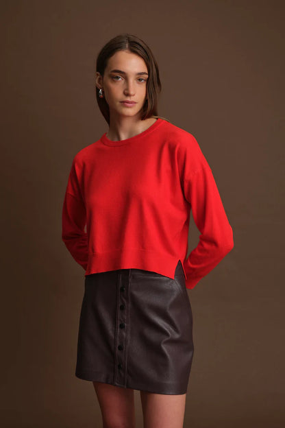 Deluc | Chandail "Polly" col rond - Rouge