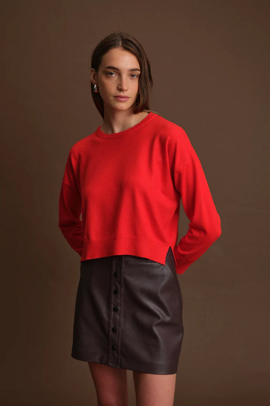 Deluc | Chandail "Polly" col rond - Rouge