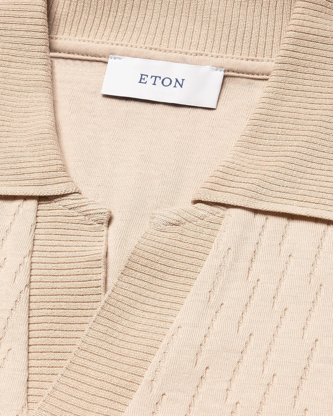 ETON | Polo jacquard à col ouvert - Beige