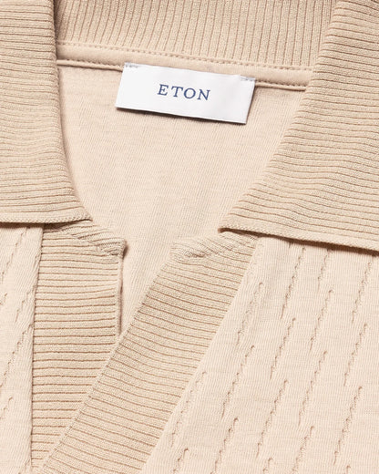 ETON | Polo jacquard à col ouvert - Beige