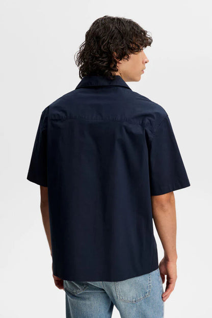 J.Lindeberg | Chemise de vacances en coton "Ellis" - Bleu Marine