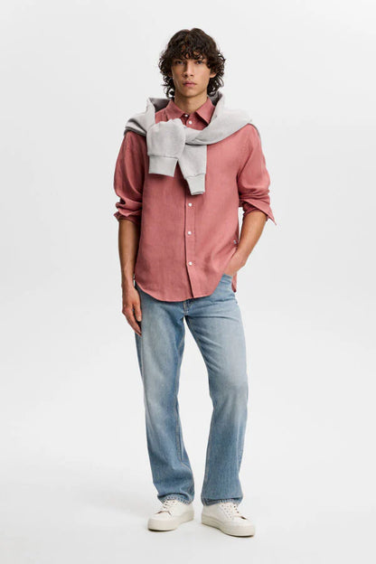 J.Lindeberg | Chemise en lin "Zachary" - Rose Fanée