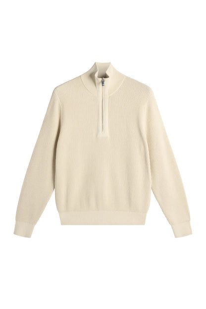 J.Lindeberg | Pull en maille à demi-fermeture éclair "Alex" - Beige Clair