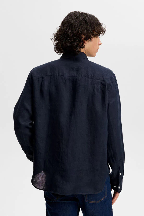 J.Lindeberg | Chemise en lin "Zachary" - Bleu Marine