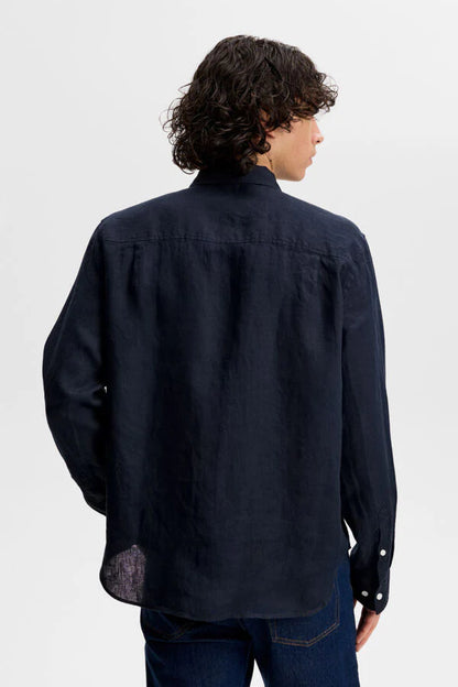 J.Lindeberg | Chemise en lin "Zachary" - Bleu Marine