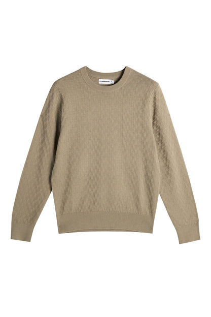 J.Lindeberg | Pull classique à col rond "Arthur" - Brun Marbré