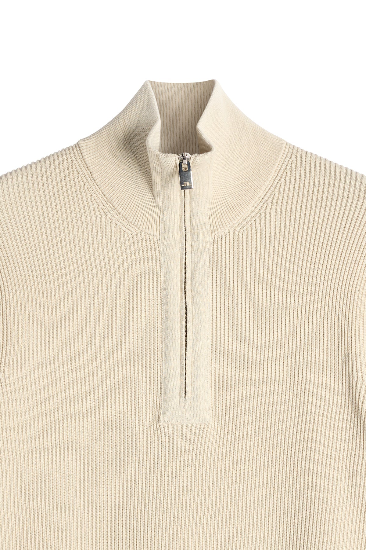 J.Lindeberg | Pull en maille à demi-fermeture éclair "Alex" - Beige Clair