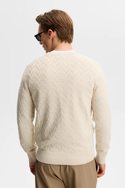 J.Lindeberg | Pull classique à col rond "Arthur" - Beige Clair