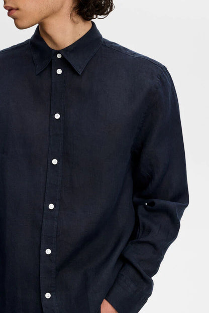 J.Lindeberg | Chemise en lin "Zachary" - Bleu Marine