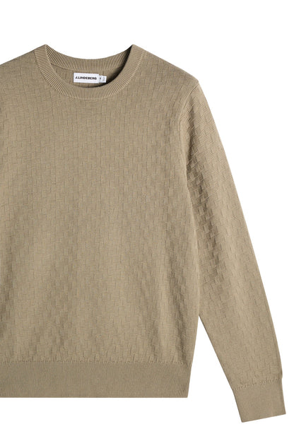 J.Lindeberg | Pull classique à col rond "Arthur" - Brun Marbré