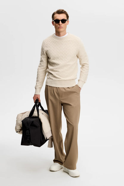 J.Lindeberg | Pull classique à col rond "Arthur" - Beige Clair