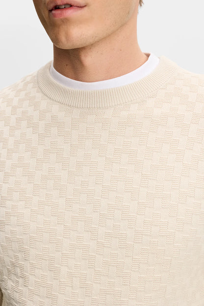 J.Lindeberg | Pull classique à col rond "Arthur" - Beige Clair