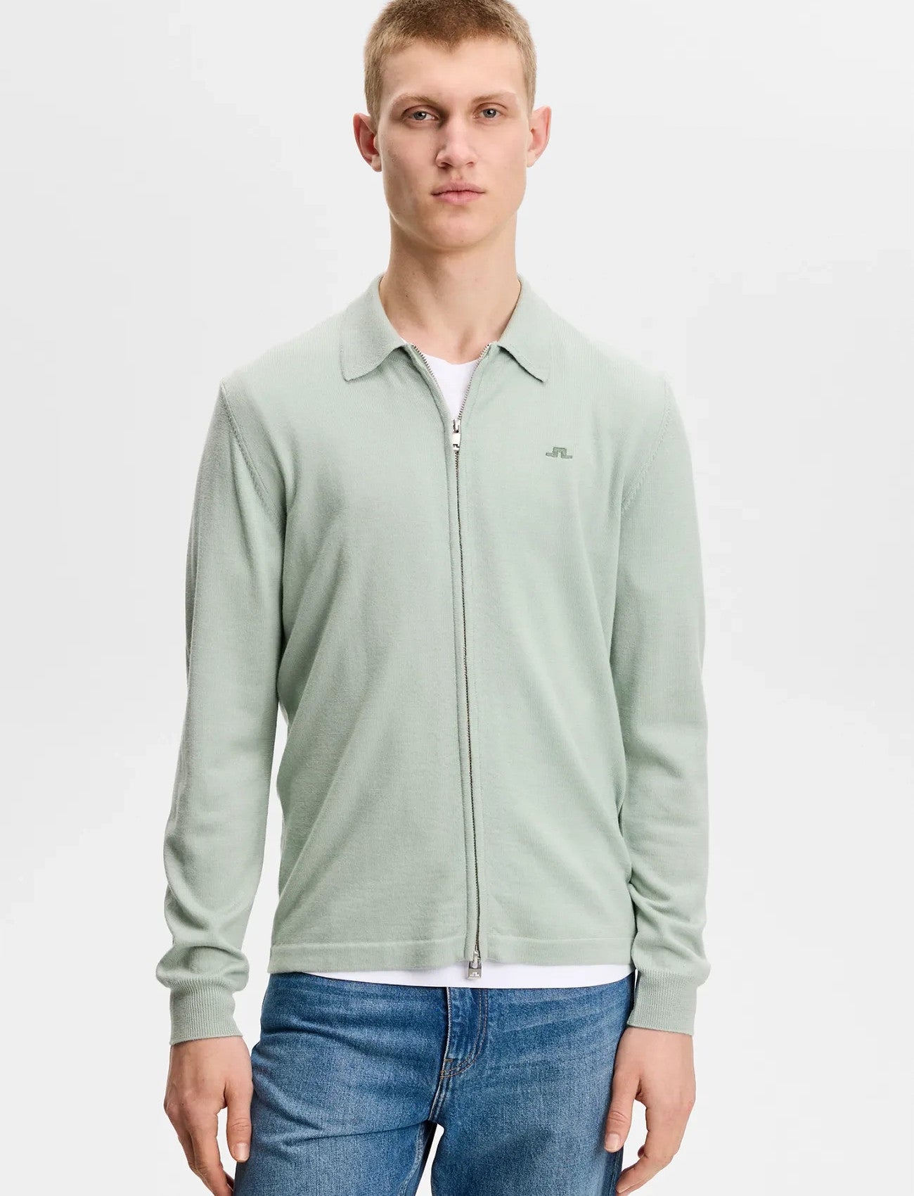 J.Lindeberg | Cardigan en laine merino "Kaleb" - Vert jadeite