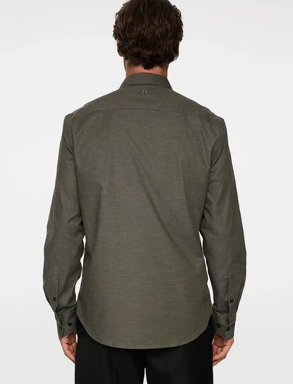 J.LINDEBERG | Chemise en flanelle légère et ajustée - Vert forêt