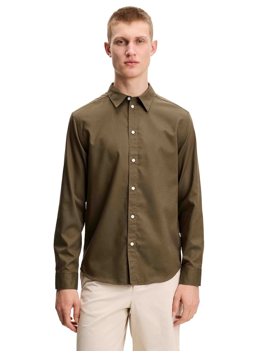 J.Lindeberg | La chemise Marlon en coton et Tencel - Vert Kalamata