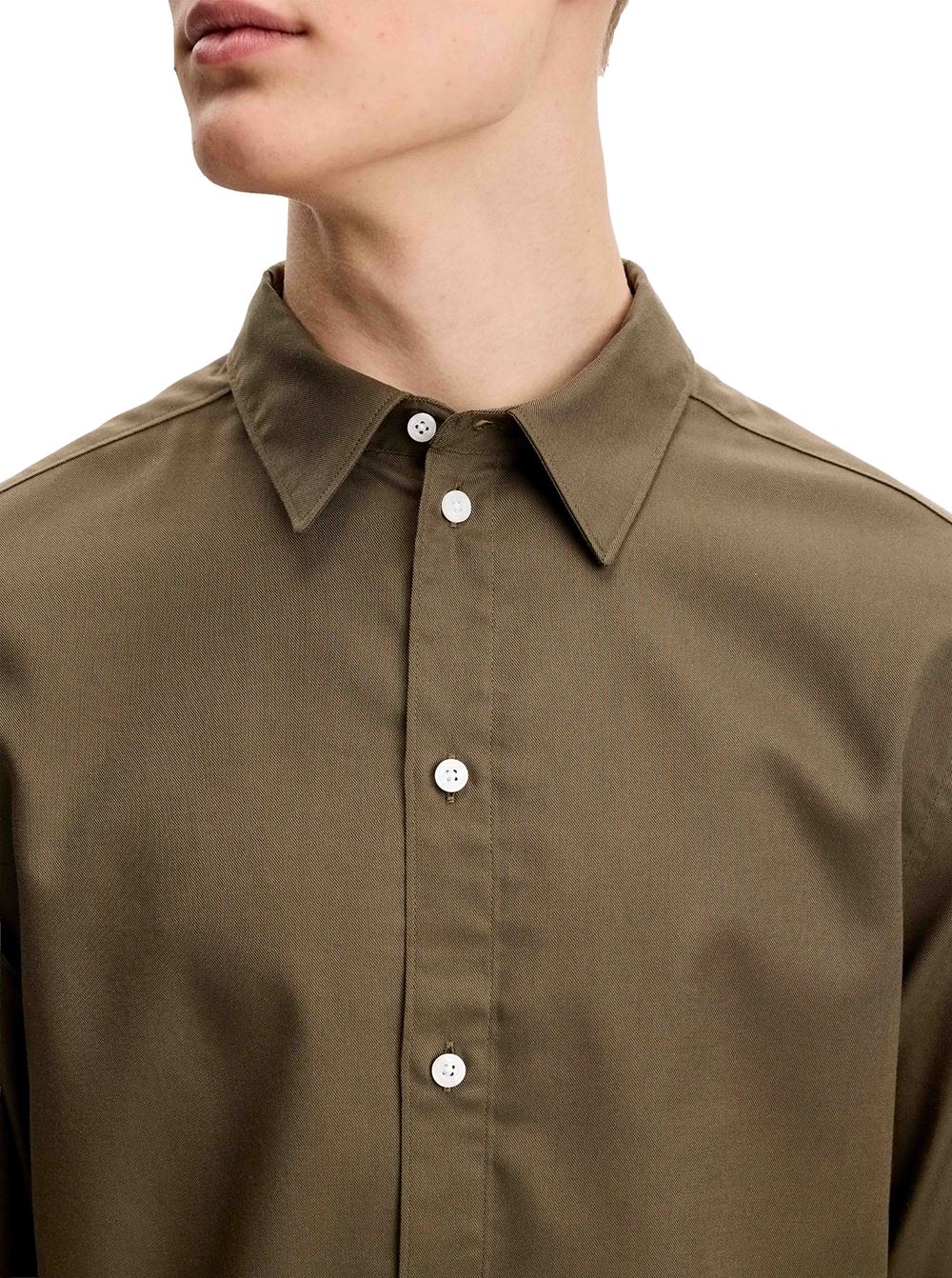 J.Lindeberg | La chemise Marlon en coton et Tencel - Vert Kalamata