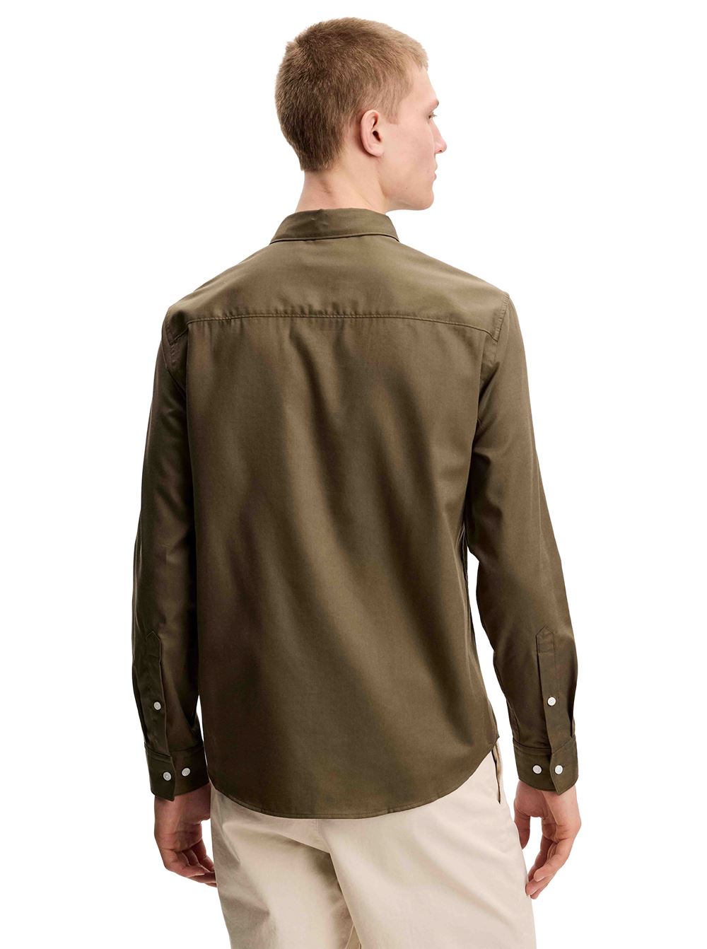 J.Lindeberg | La chemise Marlon en coton et Tencel - Vert Kalamata