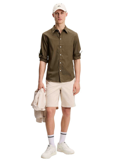 J.Lindeberg | La chemise Marlon en coton et Tencel - Vert Kalamata