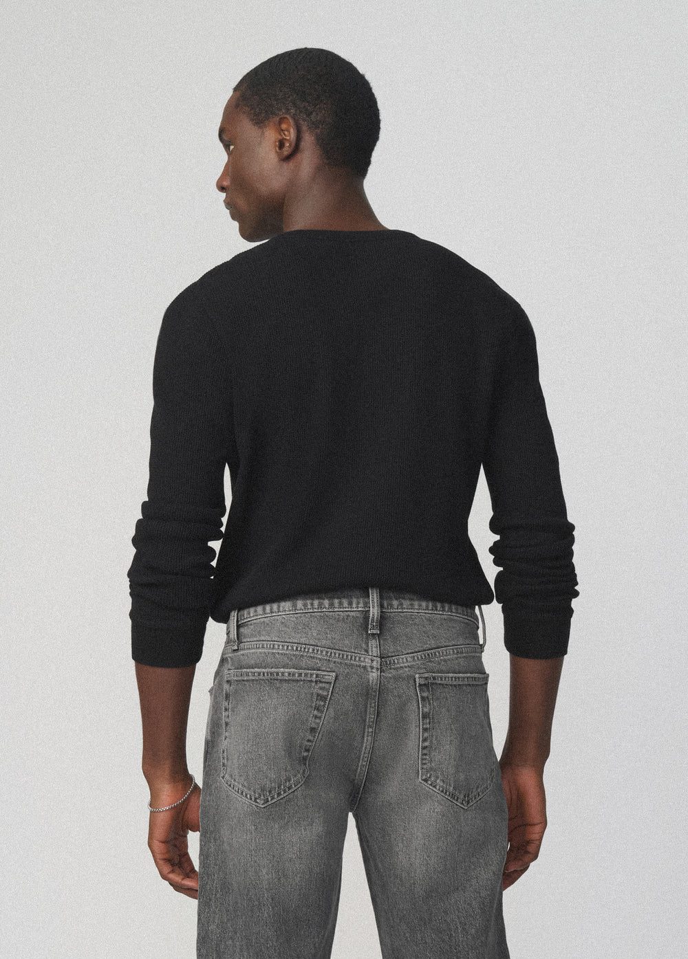 JOE'S | Henley en maille gaufrée - Noir