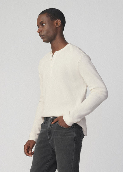 JOE'S | Henley en maille gaufrée - Écru
