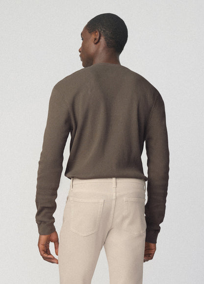 JOE'S | Henley en maille gaufrée - Vert thé
