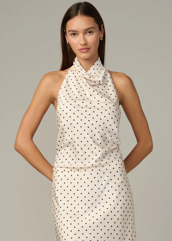 JOE'S | Haut Drapé 'Ines' | Écru à pois