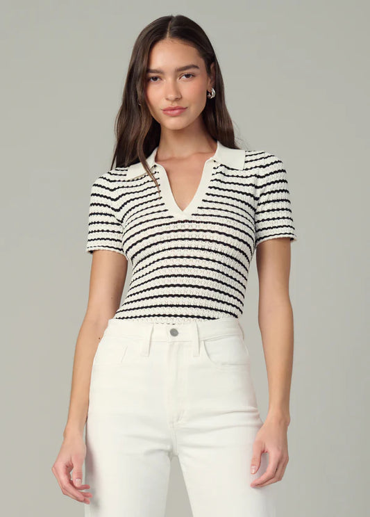 JOE'S - Polo "THE JESS POINTEL" - Noir et blanc