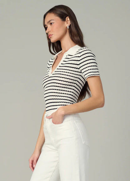 JOE'S - Polo "THE JESS POINTEL" - Noir et blanc